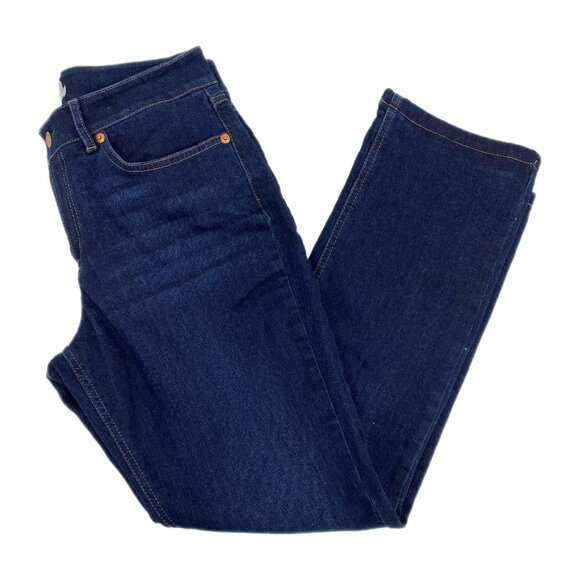 L.L. Bean Blue Fleece-Lined Straight Leg Jeans | Women’s Size 6P - Picture 1 of 9